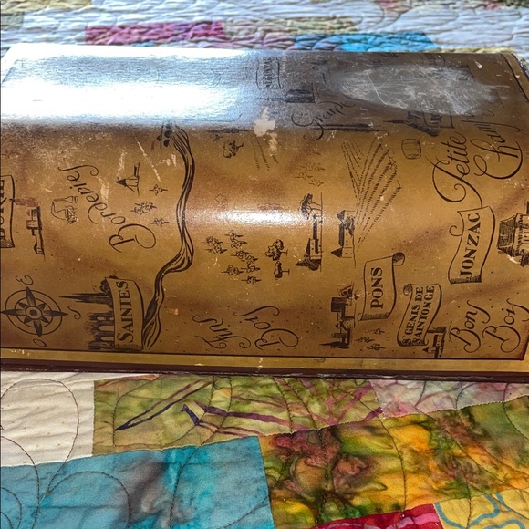 Vintage Tolmer Paris Modele Depose Covered Box Art Deco cognac box France - Picture 5 of 8